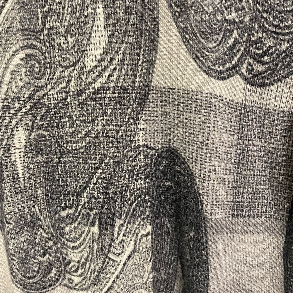 Gray paisley cashmere sweater Talbots L
